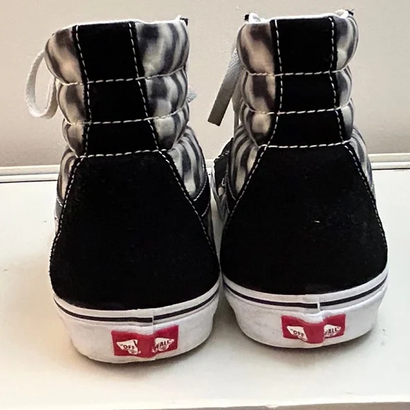 Vans sk8 Hi Blur Check Black White Checkerboard Unisex Shoes  size 11.5 or 10 - Picture 3 of 8